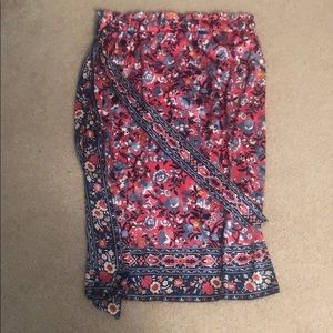 Loft floral midi skirt